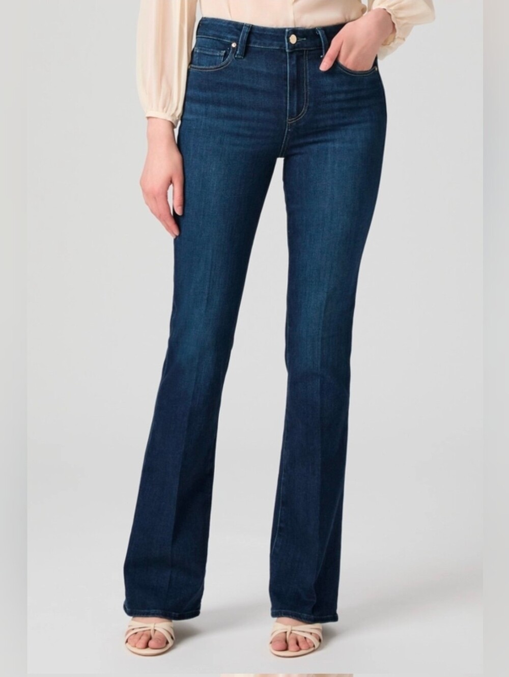 NWT Paige High-Rise Dark Blue Women's Bootcut Jeans Sz 27